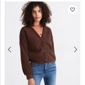 NWT Re(sources) Fleece Crop Cardigan